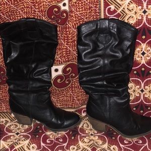 L.E.I. Black Leather Boots